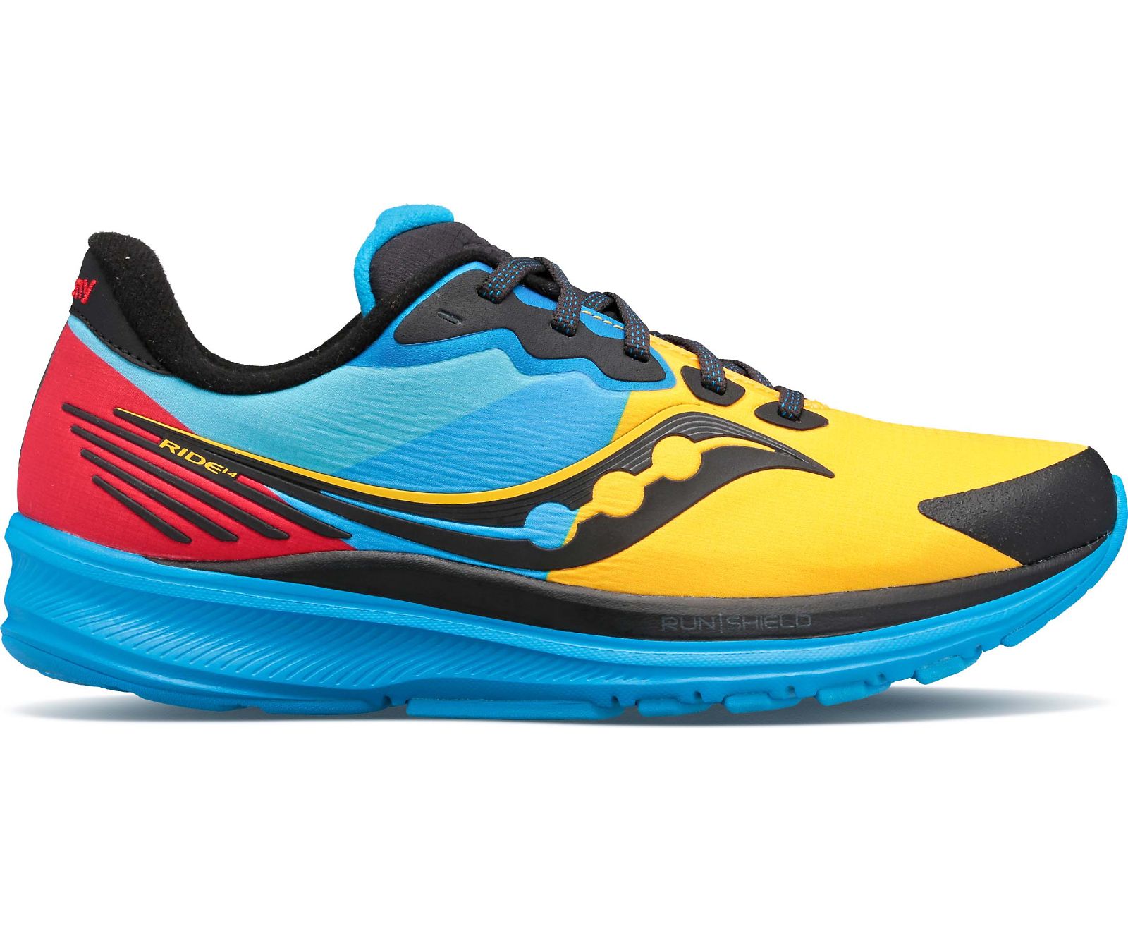 Saucony Ride 14 Runshield Women\'s Running Shoes Blue / Red / Yellow | Canada 199JPQJ